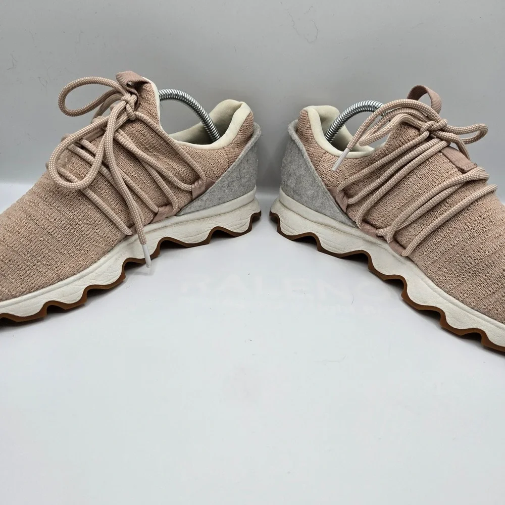 Sorel Kinetic Ripple Sneakers Pink Knit Lace Up‎ Athletic Women's Shoes Size 9.5
